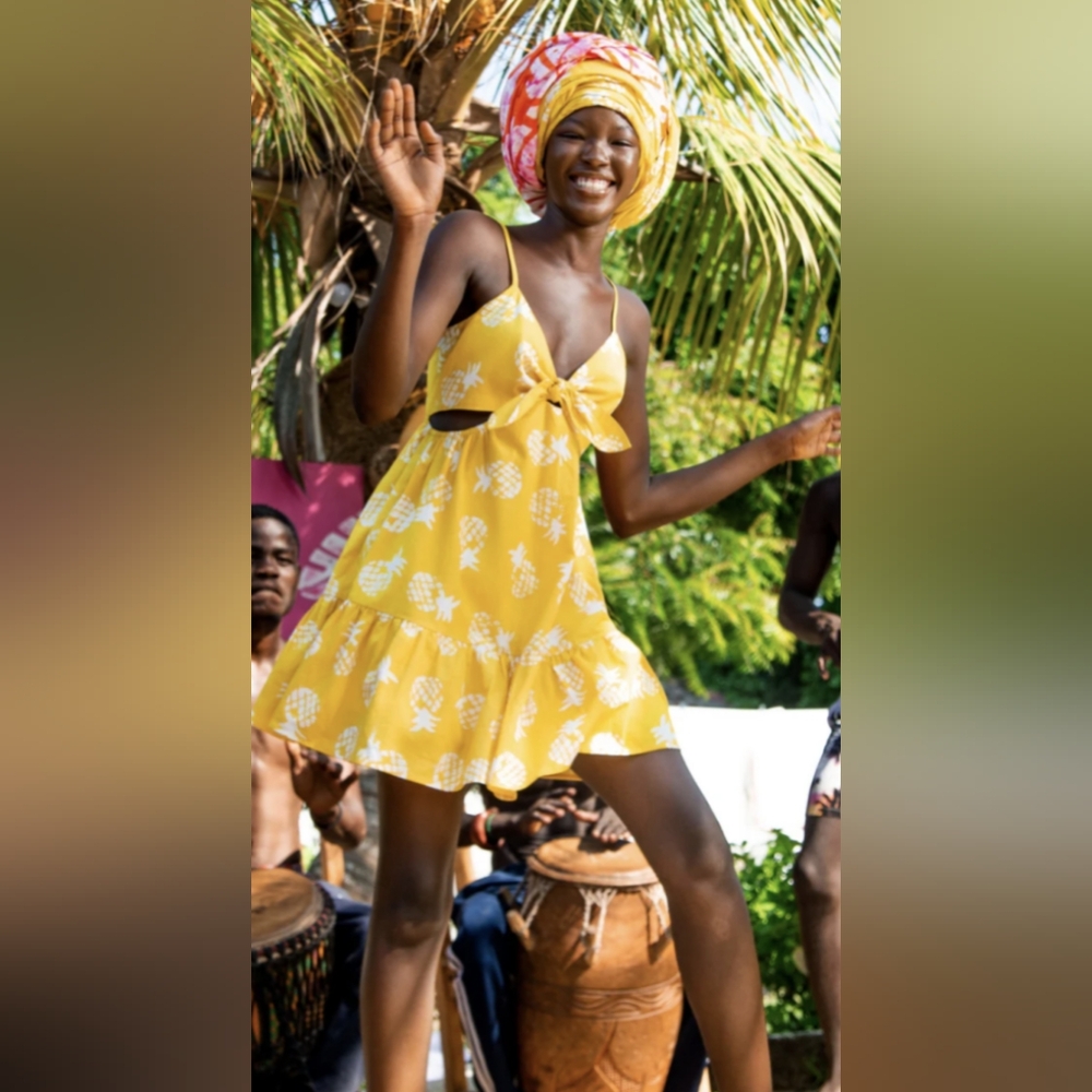 Aqua + Studio 189: Women's Pineapple Cutout Mini Dress.